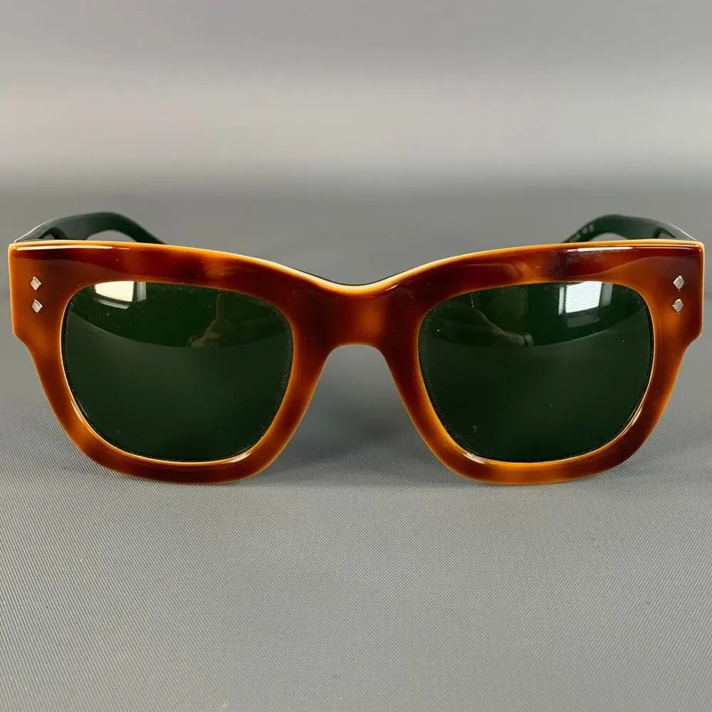 MONCLER Brown Green Tortoise Sunglasses & Eyewear